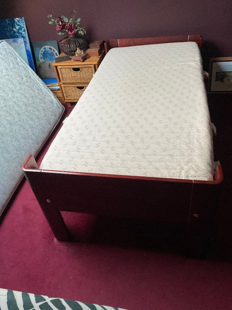 Verstelbaar Auping bed, Ophalen, 90 cm, Eenpersoons, Bruin