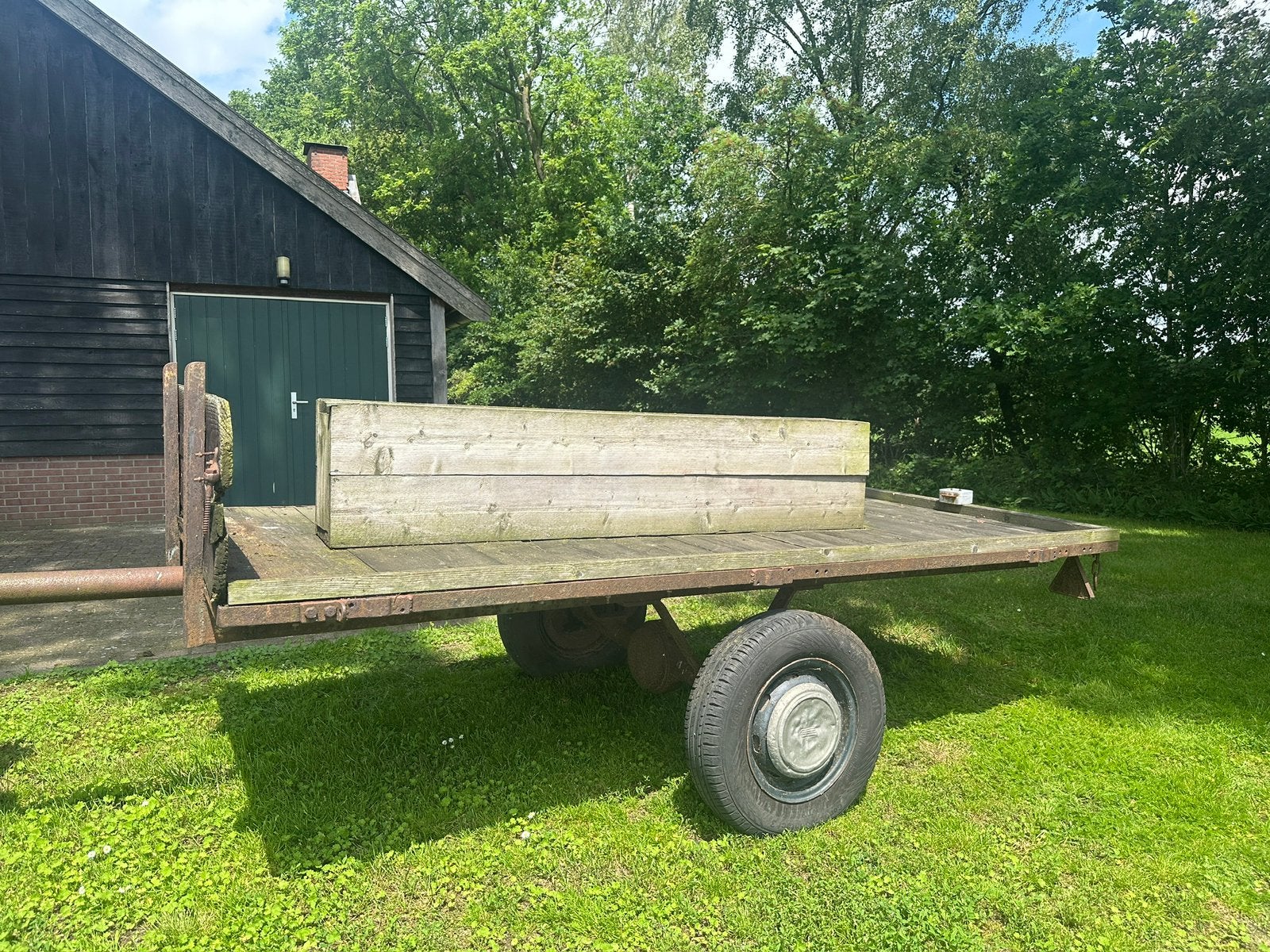 Platte houten hooiwagen, 100 liter of meer, Ophalen, Gebruikt, Transportkar
