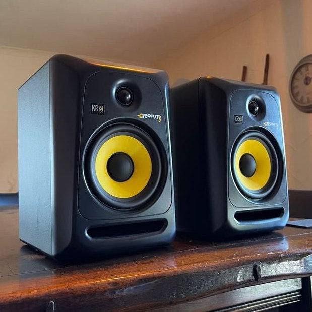 KRK Rokit 6 G2 Studiomonitoren (set van 2), Studiomonitor, Inclusief kabels, Ophalen of Verzenden, Zo goed als nieuw