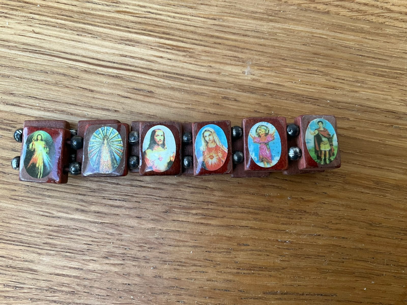 Armband met katholieke Heiligen, Ophalen of Verzenden, Zo goed als nieuw, Sieraad
