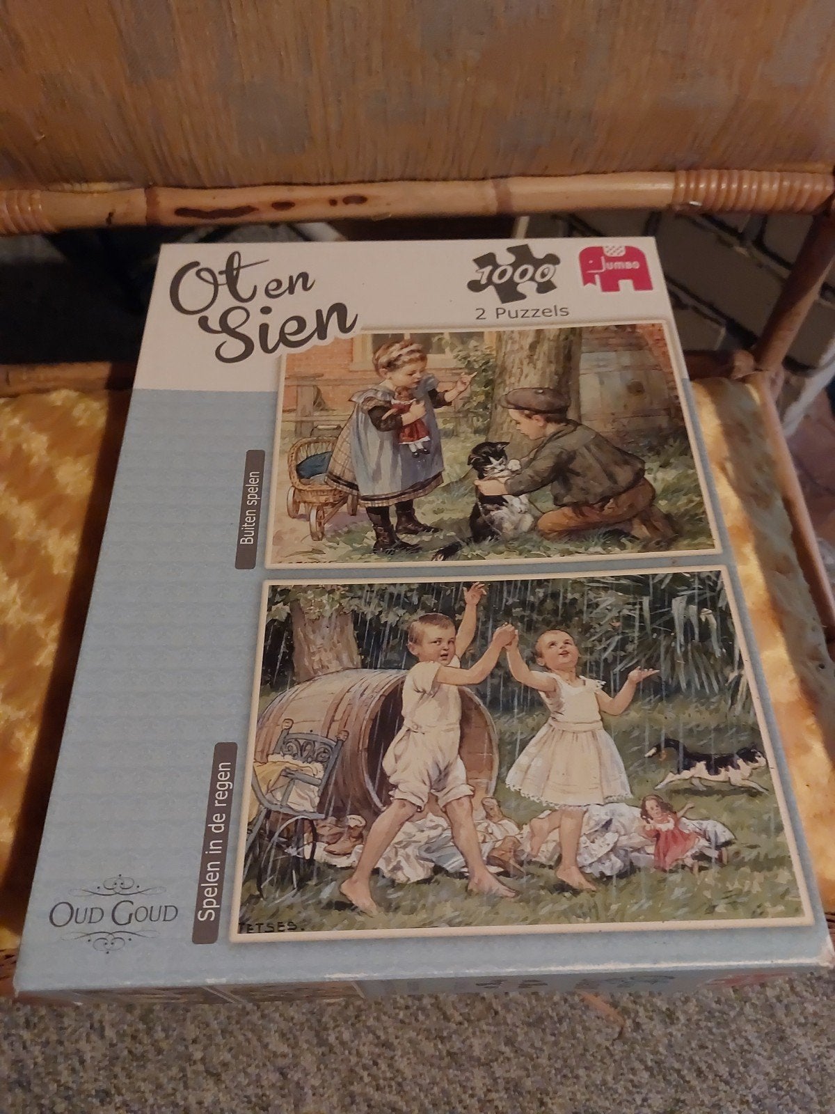 Jumbo Oud Goud Oten Sien 2x 1000 stukjes legpuzzel, Ophalen, 500 t/m 1500 stukjes, Gebruikt, Legpuzzel