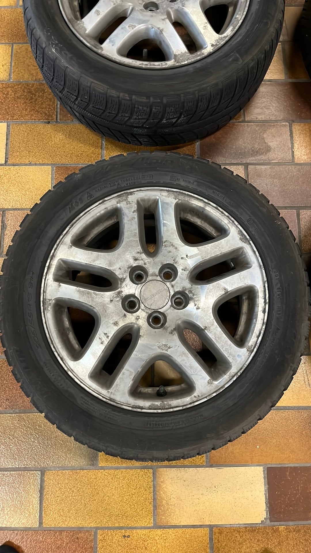 4 Subaru Legacy Alu Velgen + Banden, Auto-onderdelen, Banden en Velgen, Ophalen, Gebruikt, Banden en Velgen, 17 inch