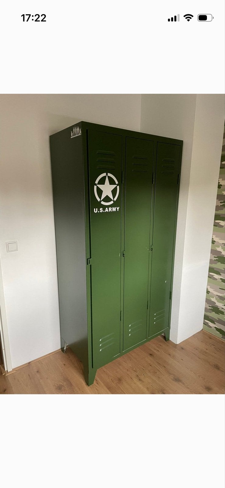 Stoere U.S. Army locker kast - Groen metalen kledingkast, Huis en Inrichting, Ophalen of Verzenden, Gebruikt