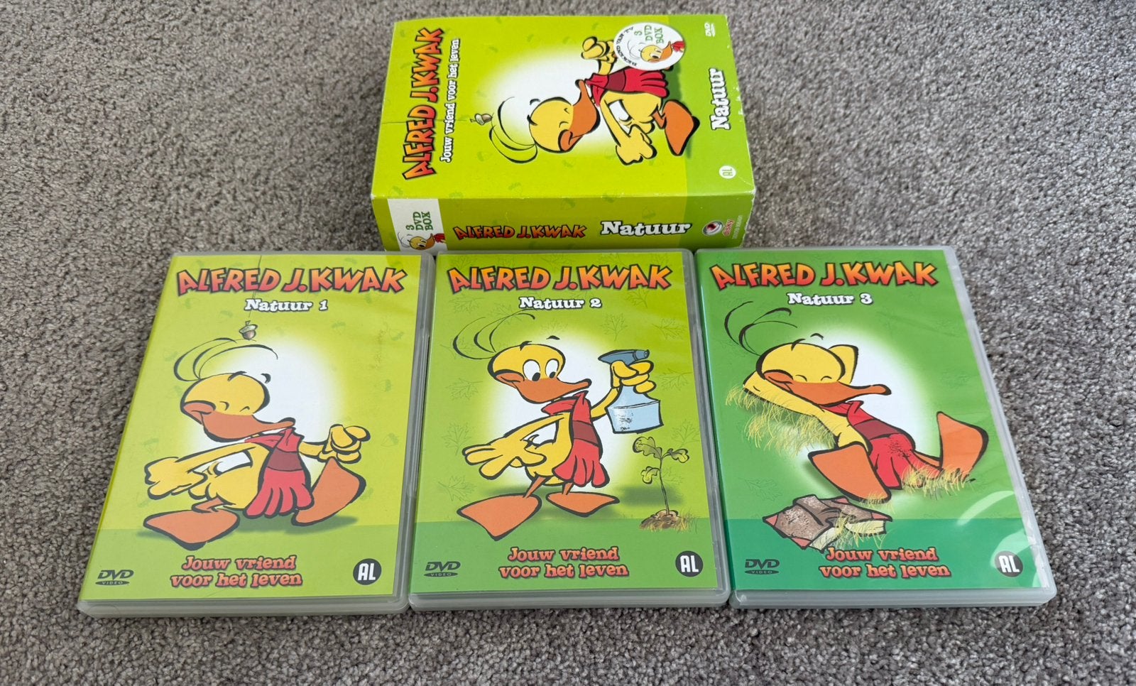 Alfred J. Kwak - Natuur Box - Deel 1, 2, 3 - DVD box, Alle leeftijden, Verzenden, Zo goed als nieuw, Europees