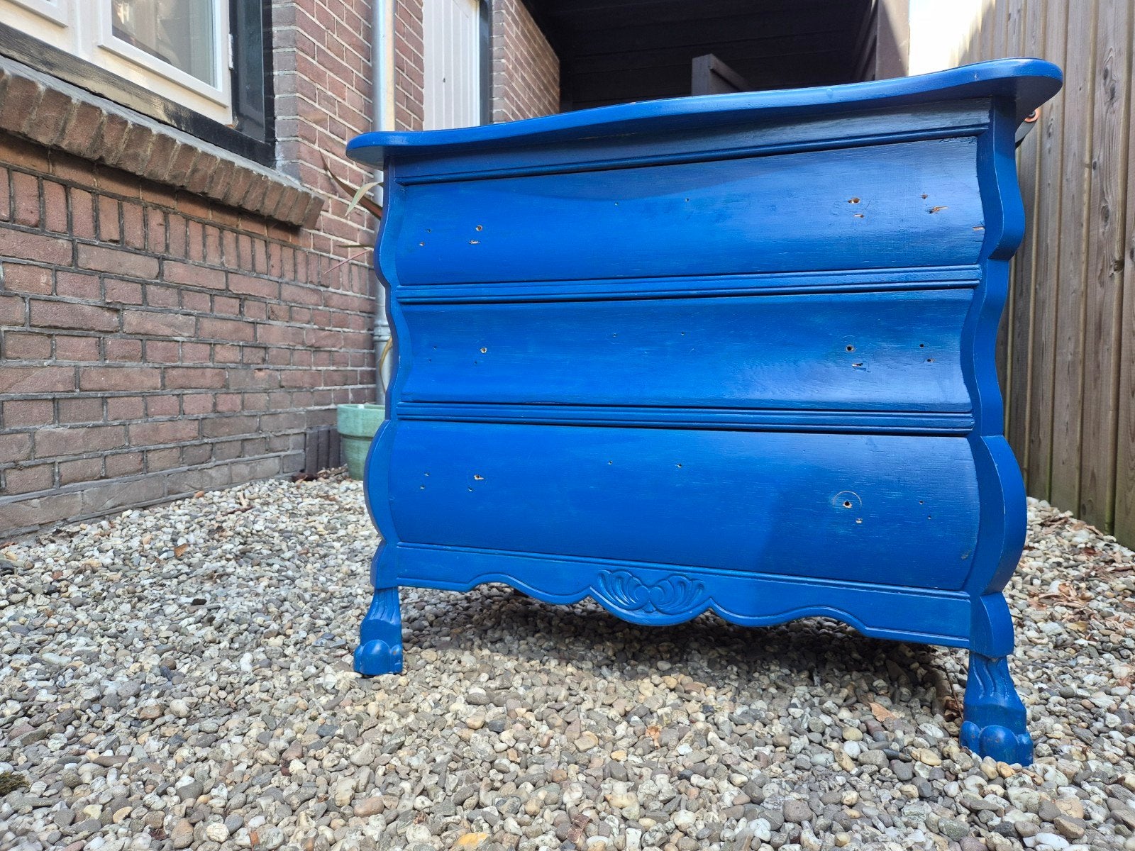 Antiek blauwe kastje - opknapper, Ophalen, Gebruikt, 50 tot 100 cm, Vintage, Brocante, DIY