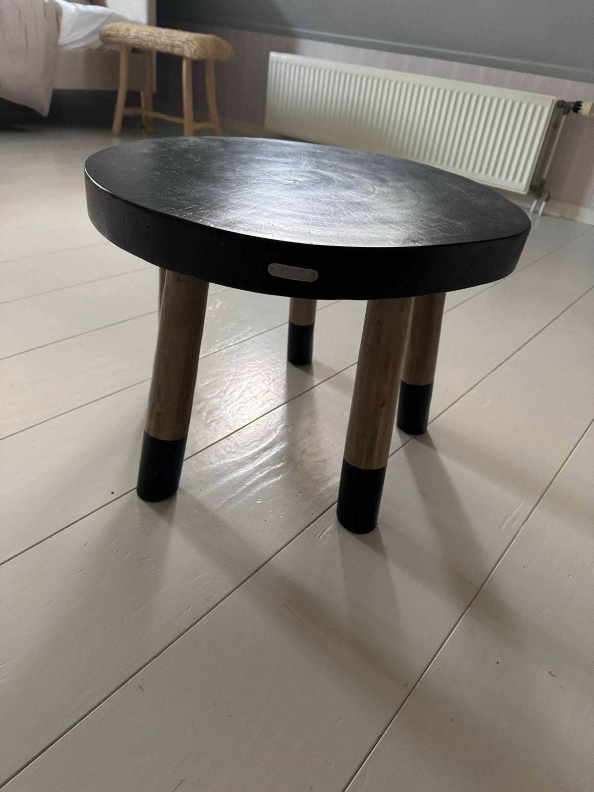 Massief houten bijzettafel Goround, Ophalen, Minder dan 45 cm, Minder dan 55 cm, Rond