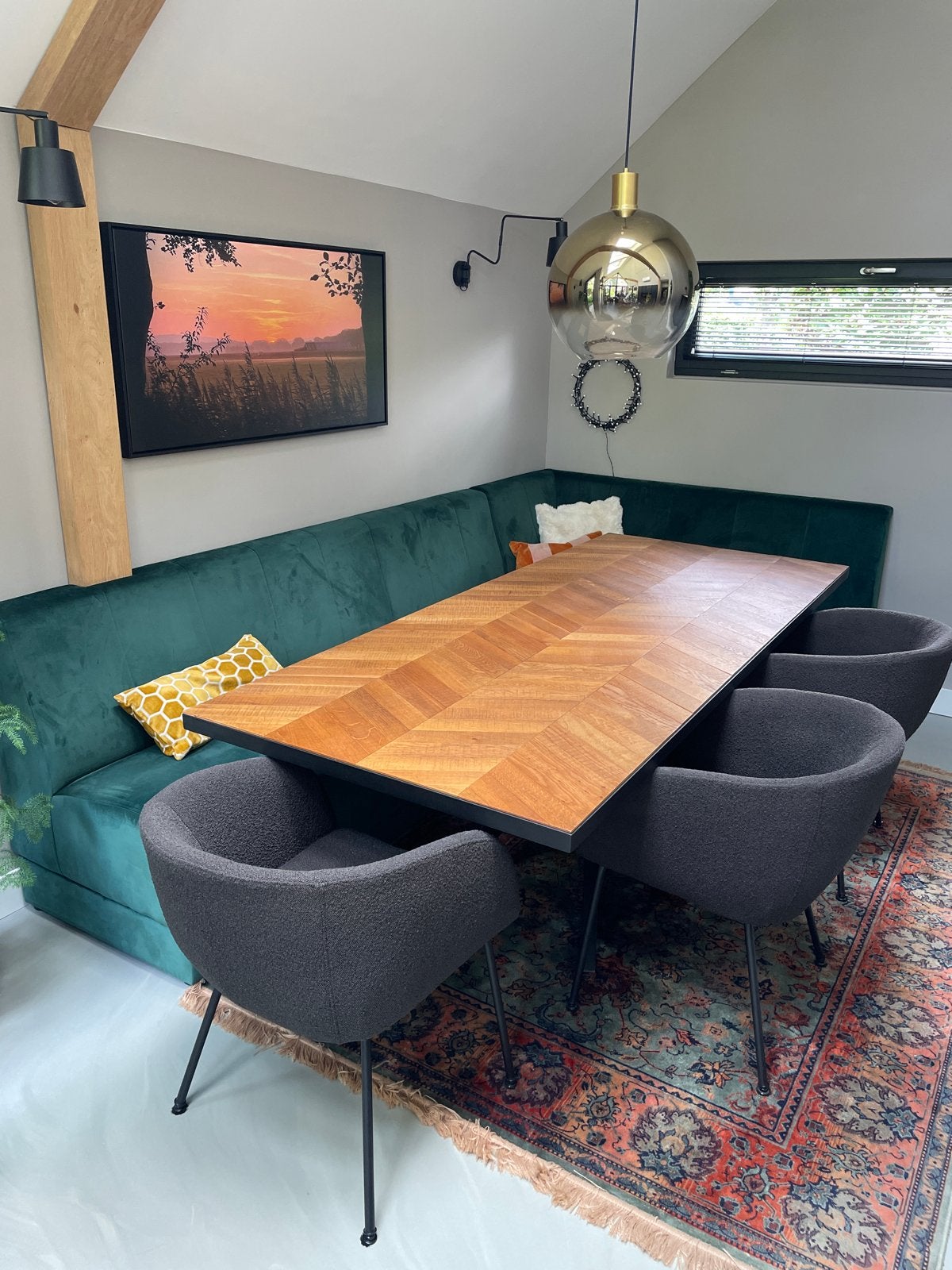 Bank, tafel en stoelen - los of samen te koop, Huis en Inrichting, Ophalen, Gebruikt, 150 tot 200 cm, 200 cm of meer
