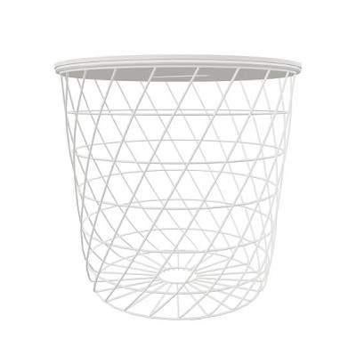 IKEA KVISTBRO Opbergtafel / Mand - Wit, Huis en Inrichting, Tafels | Bijzettafels, Ophalen, Overige materialen, Minder dan 55 cm