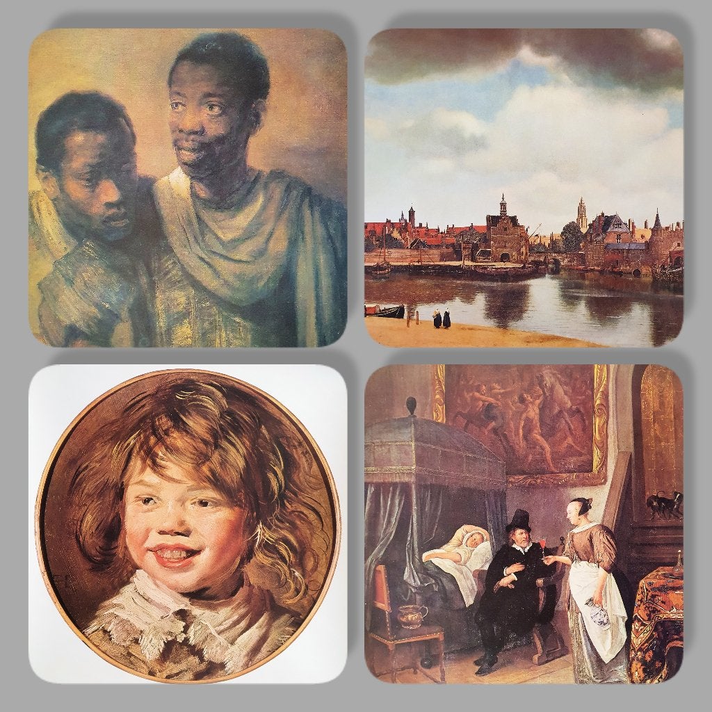 Fina, 6 oude meesters op poster, Rechthoekig Staand, Verzenden, Zo goed als nieuw, A1 t/m A3