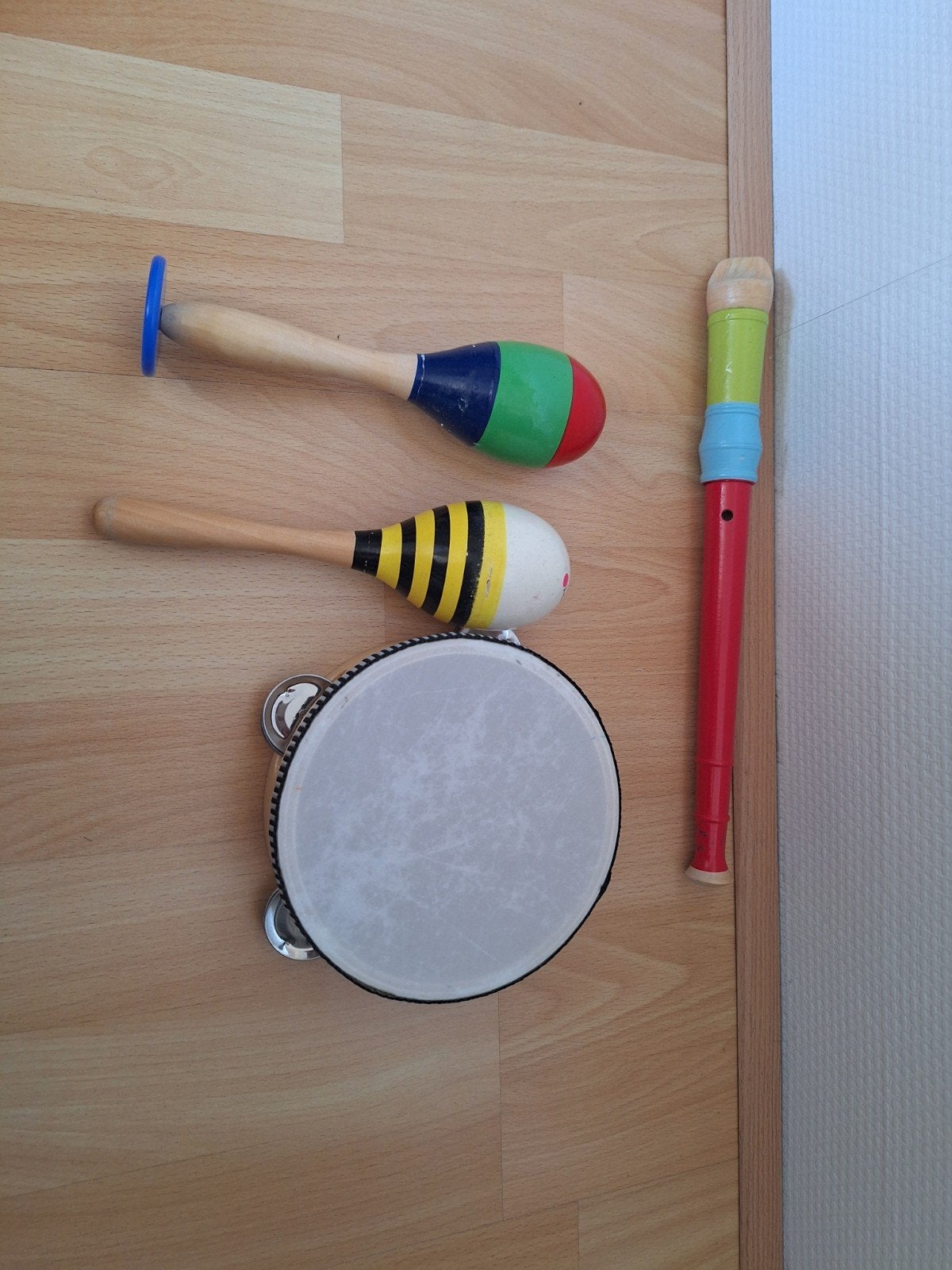 Muziekinstrumenten set: tamboerijn en maraca's, Muziek en Instrumenten, Percussie, Ophalen of Verzenden, Gebruikt, Overige soorten