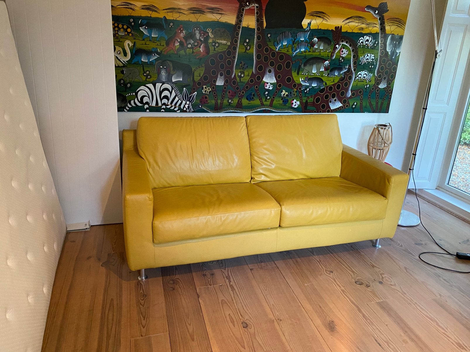 Vibieffe design leren slaapbank, Ophalen, Gebruikt, Tweepersoons, Leer