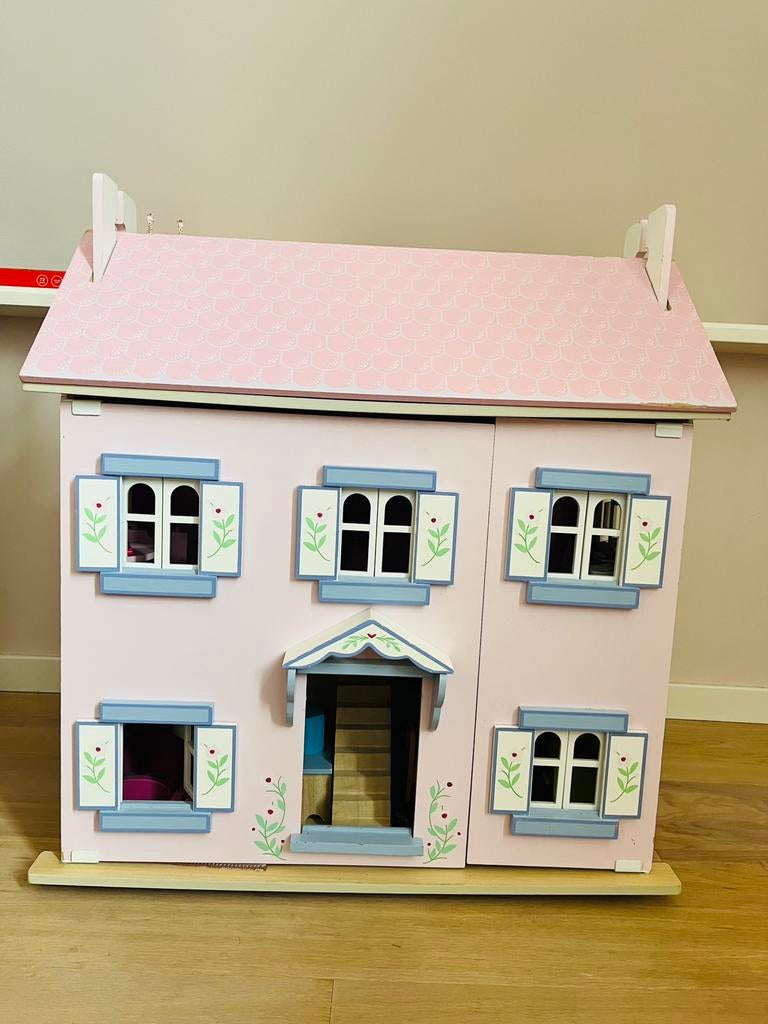 Houten poppenhuis, vintage, Kinderen en Baby's, Speelgoed | Poppenhuizen, Ophalen of Verzenden, Gebruikt, Poppenhuis