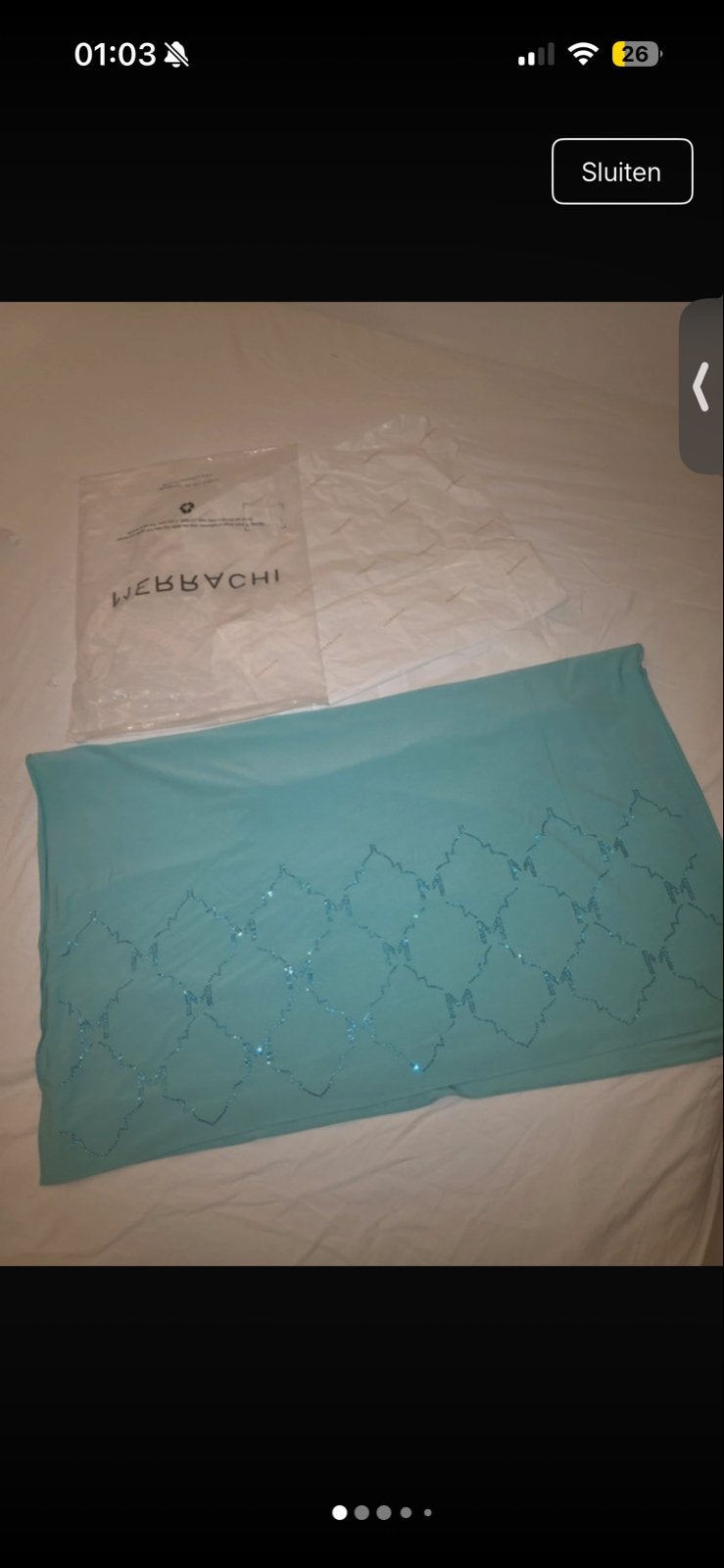 Nieuwe turquoise top met glitterdetails, Maat 38/40 (M), Blauw, Nieuw, Ophalen of Verzenden