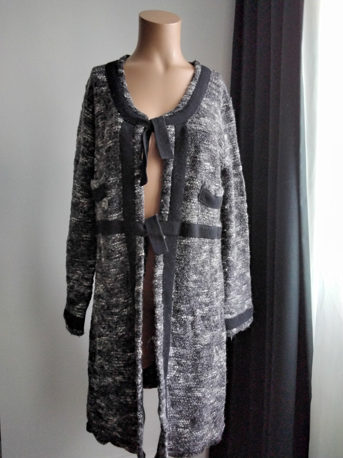 Poools lang vest/jasje, maat 42/44 (L), zwart/wit, Kleding | Dames, Zwart, Maat 42/44 (L), Ophalen of Verzenden, Zo goed als nieuw