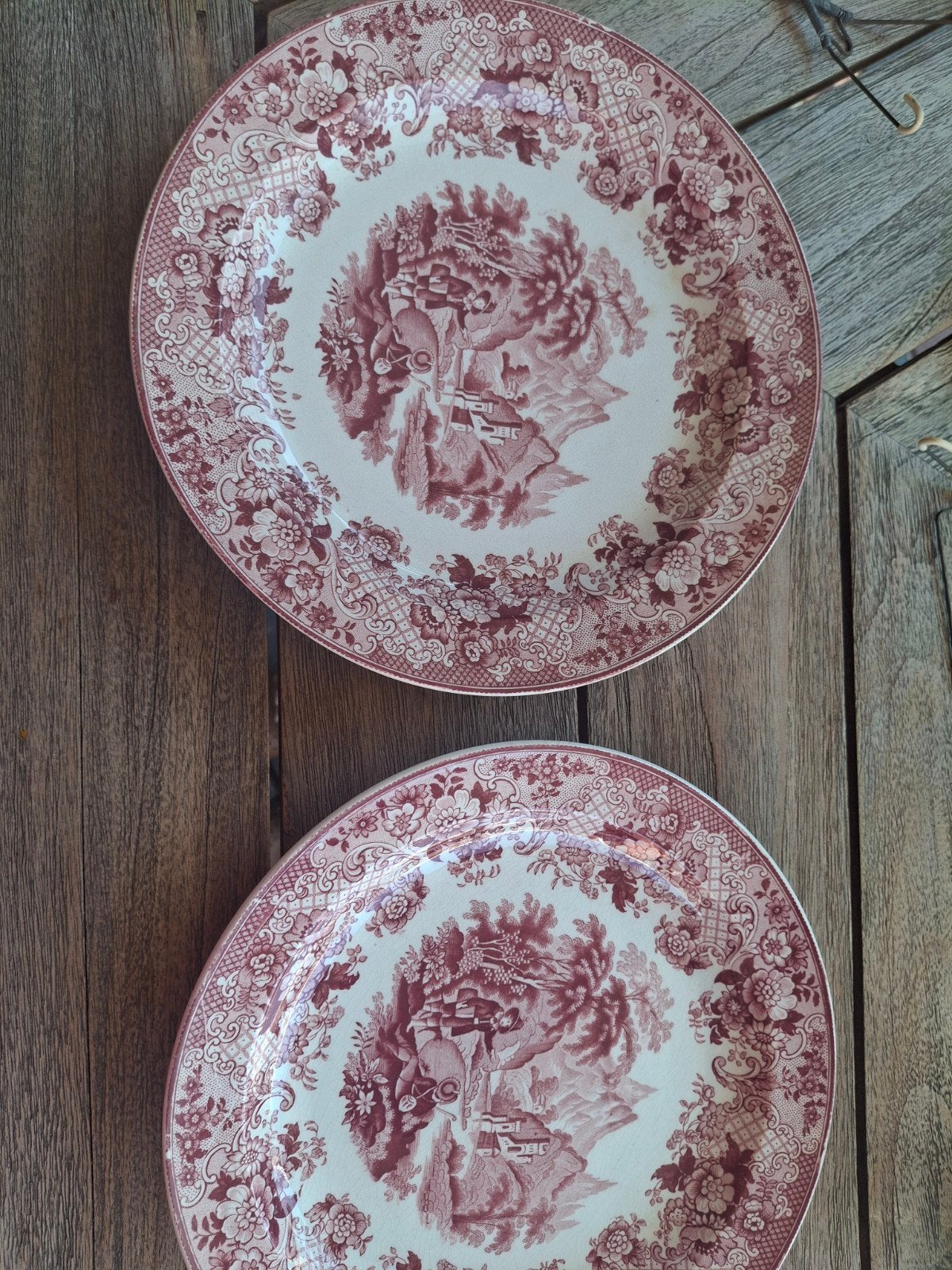 Antieke borden met Montagne decor, set van 2, Antiek en Kunst, Ophalen of Verzenden