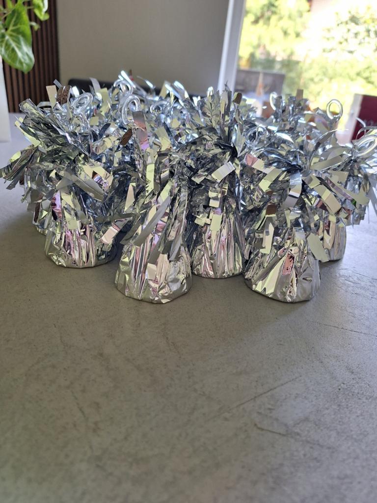 Ballonnen gewichtjes 16 stuks zilver, Ophalen of Verzenden, Zo goed als nieuw, Versiering