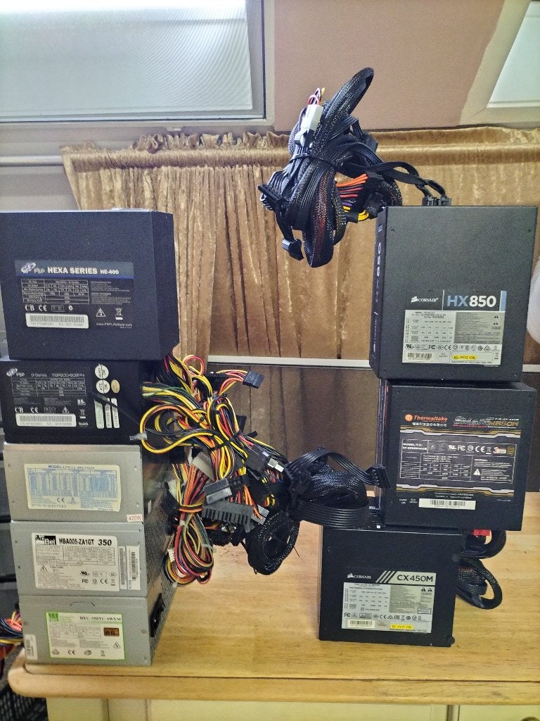 8 PC voedingen Corsair HX850-CX450M-Thermaltake....., Ophalen, Gebruikt