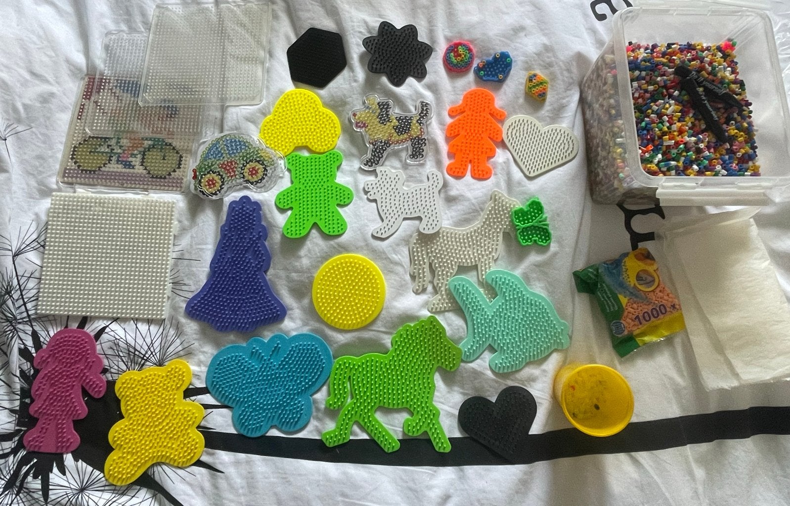 Grote set strijkkralen met diverse legbordjes, Hobby en Vrije tijd, Gebruikt, Overige thema's, Meerkleurig, Ophalen of Verzenden