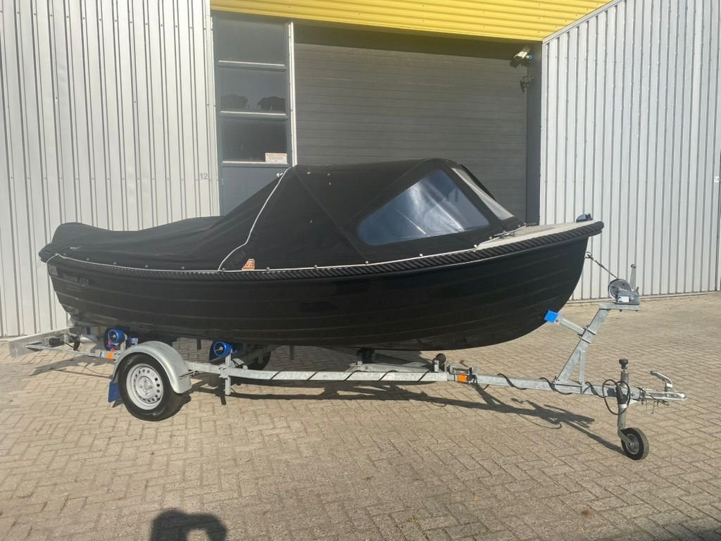 Zeer complete Verano 455 sloep - 10pk & trailer!, Ophalen, Zo goed als nieuw, Trailer