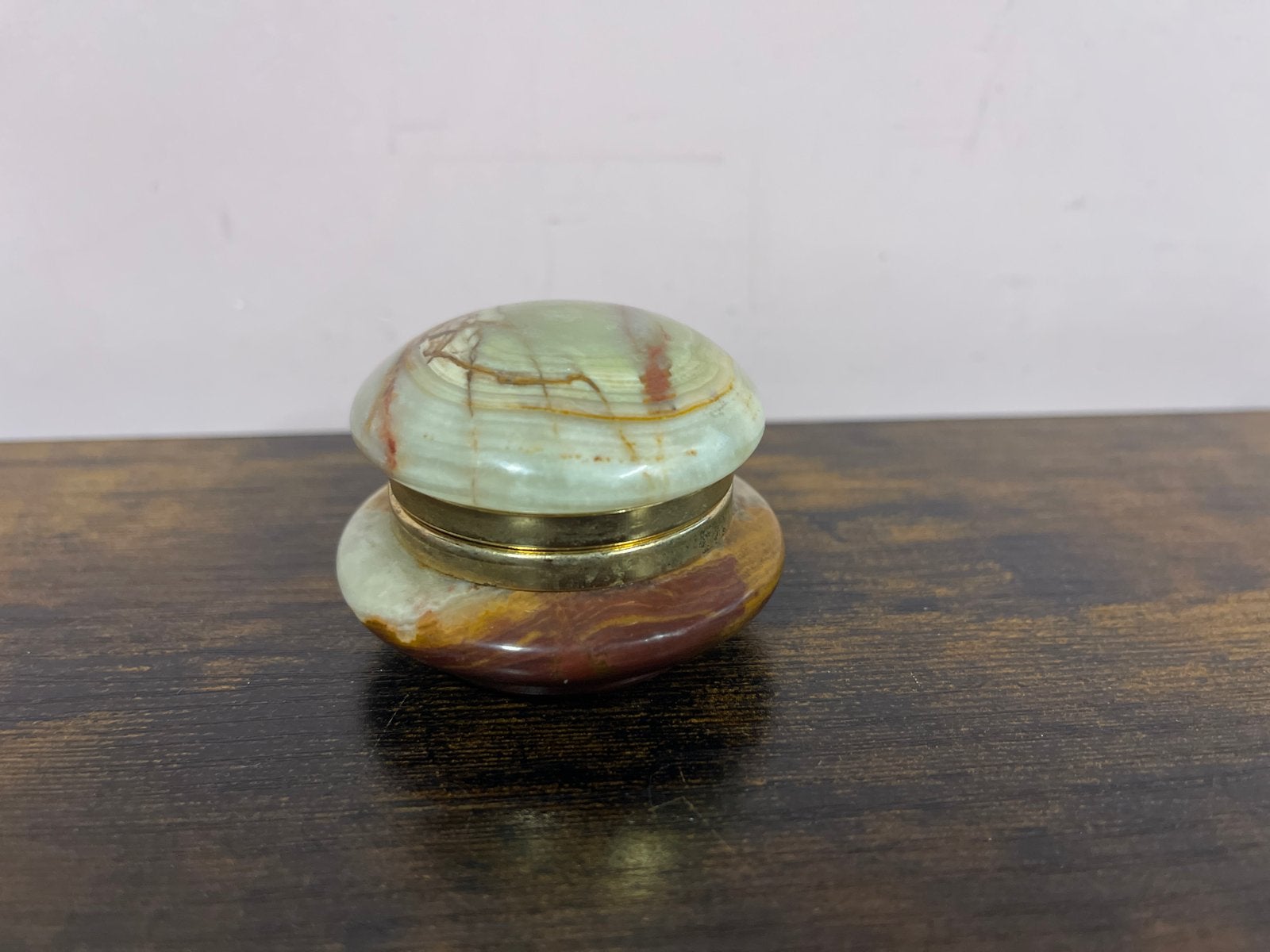 Vintage Onyx Marmeren Pillendoosje/Snuifdoosje, Ophalen of Verzenden