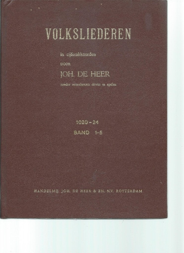 Volksliederen in cijferakkoorden door Joh. de Heer, Gebruikt, Thema, Populair, Overige instrumenten