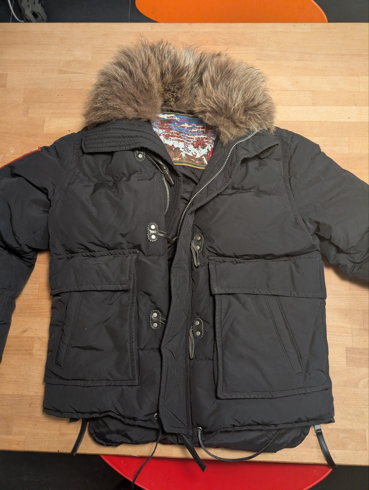 Dsquared2 Zwarte Winterjas met Bontkraag - Maat 52, Kleding | Heren, Maat 52/54 (L), Dsquared2, Zwart, Ophalen of Verzenden
