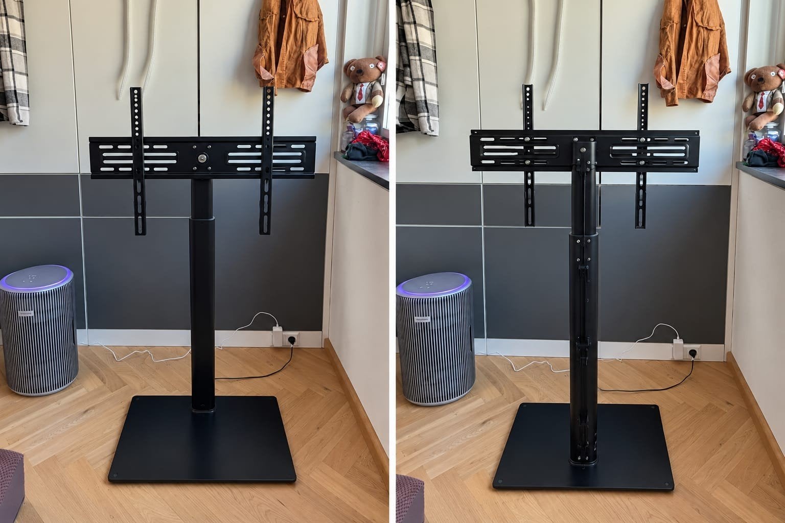 FITUEYES Vloer TV Standaard voor 32-60 inch TV's, Ophalen, Zo goed als nieuw