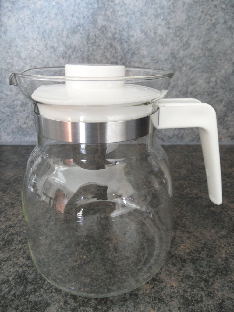 2x glazen theekan / koffiekan met of zonder deksel, 10 kopjes of meer, Ophalen of Verzenden, Gebruikt, Overige modellen