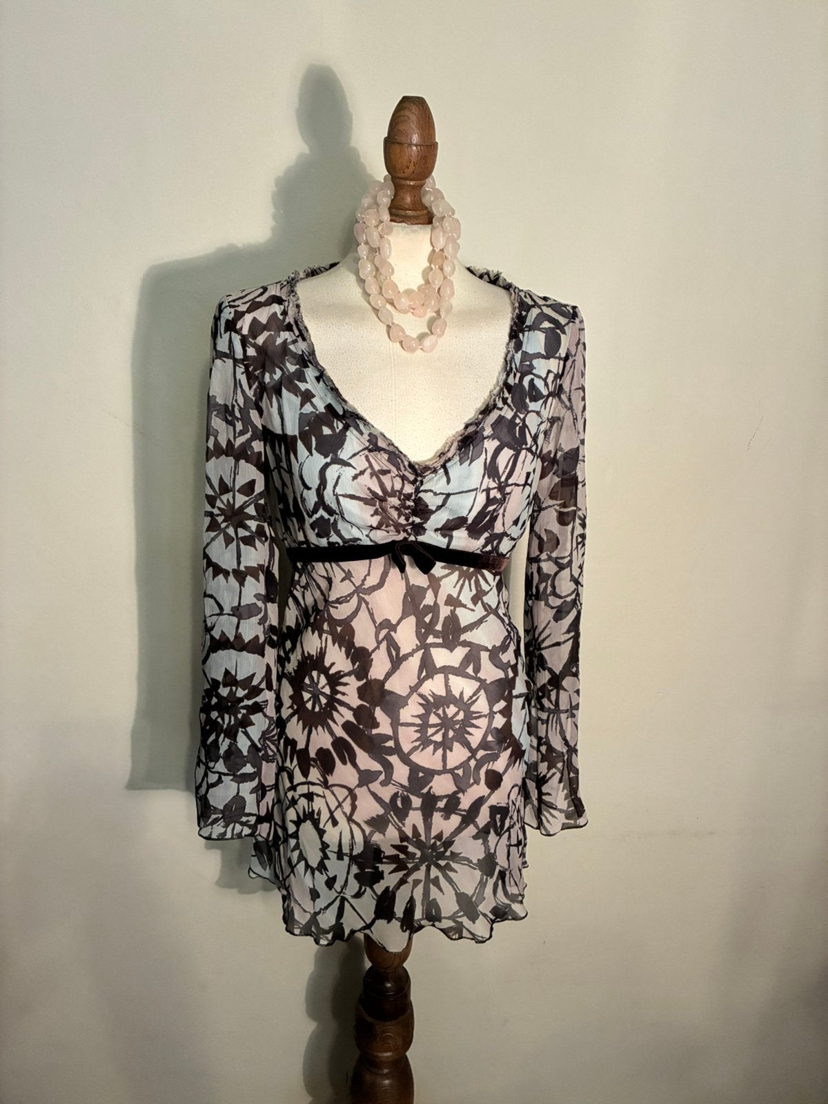MARCCAIN TUNIEK/BLOUSE ICE BLUE SILK, Verzenden, Zo goed als nieuw, Maat 36 (S), Blauw