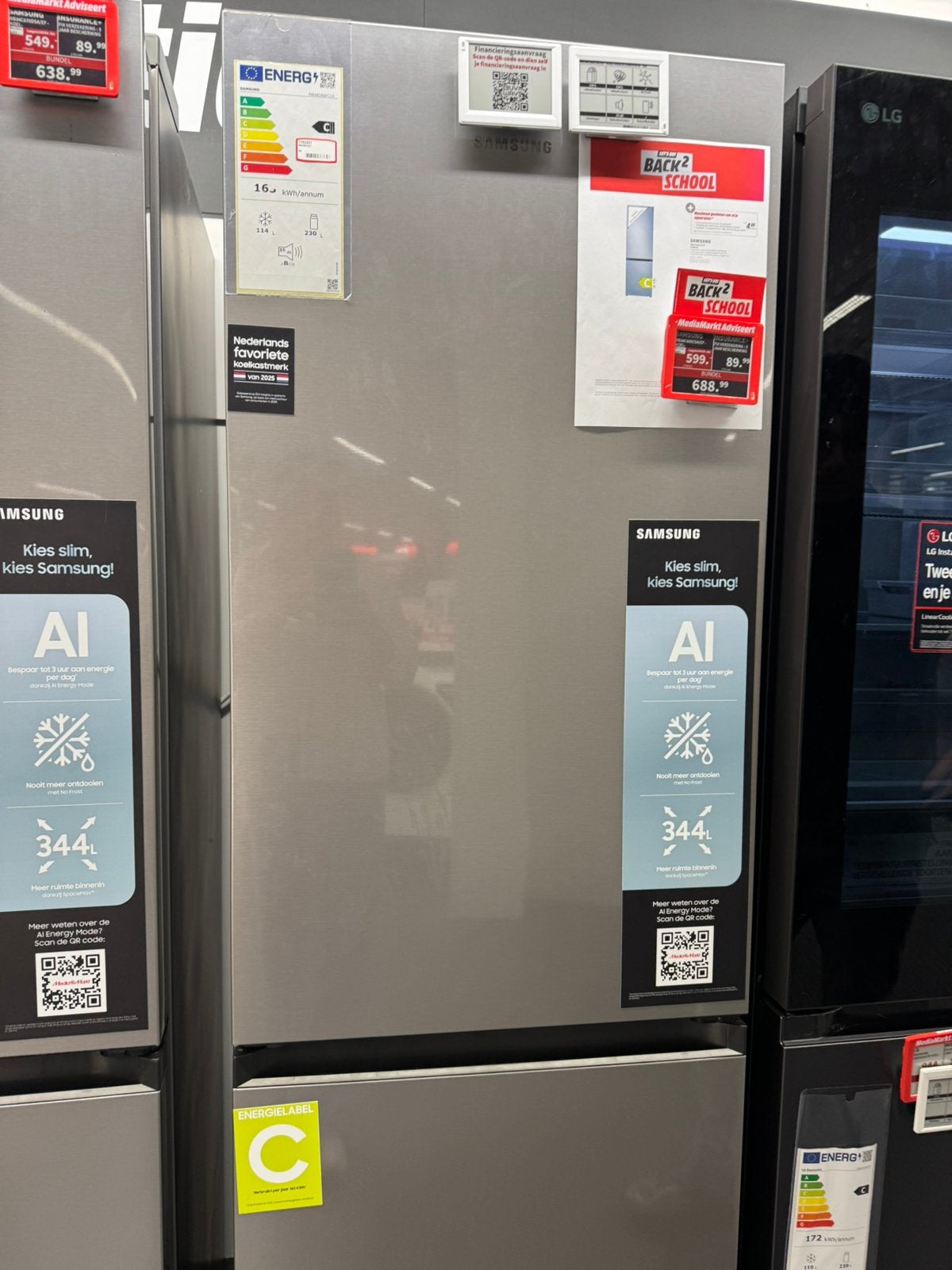 Samsung koelkast, Ophalen, 50 tot 100 cm, Zo goed als nieuw, 150 tot 200 cm
