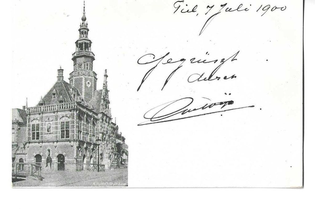 tiel  1900  uitg millard&co fot lith amst  gesigneerd betuwe, Verzamelen, Verzenden, Voor 1920, Gelopen, Gelderland