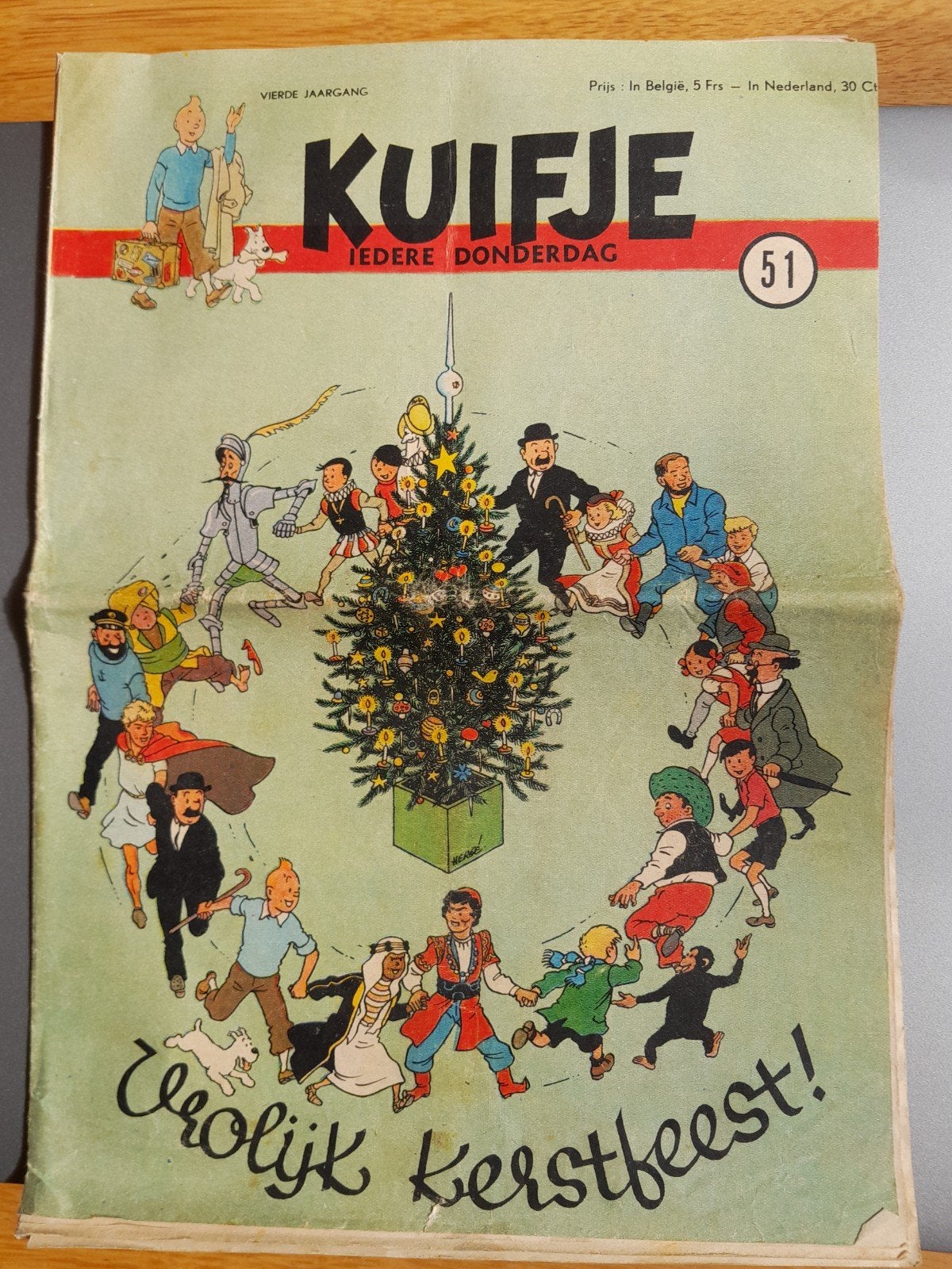 Kuifje Weekblad - Vrolijk Kerstfeest! (Nr. 51, 1949), Ophalen of Verzenden