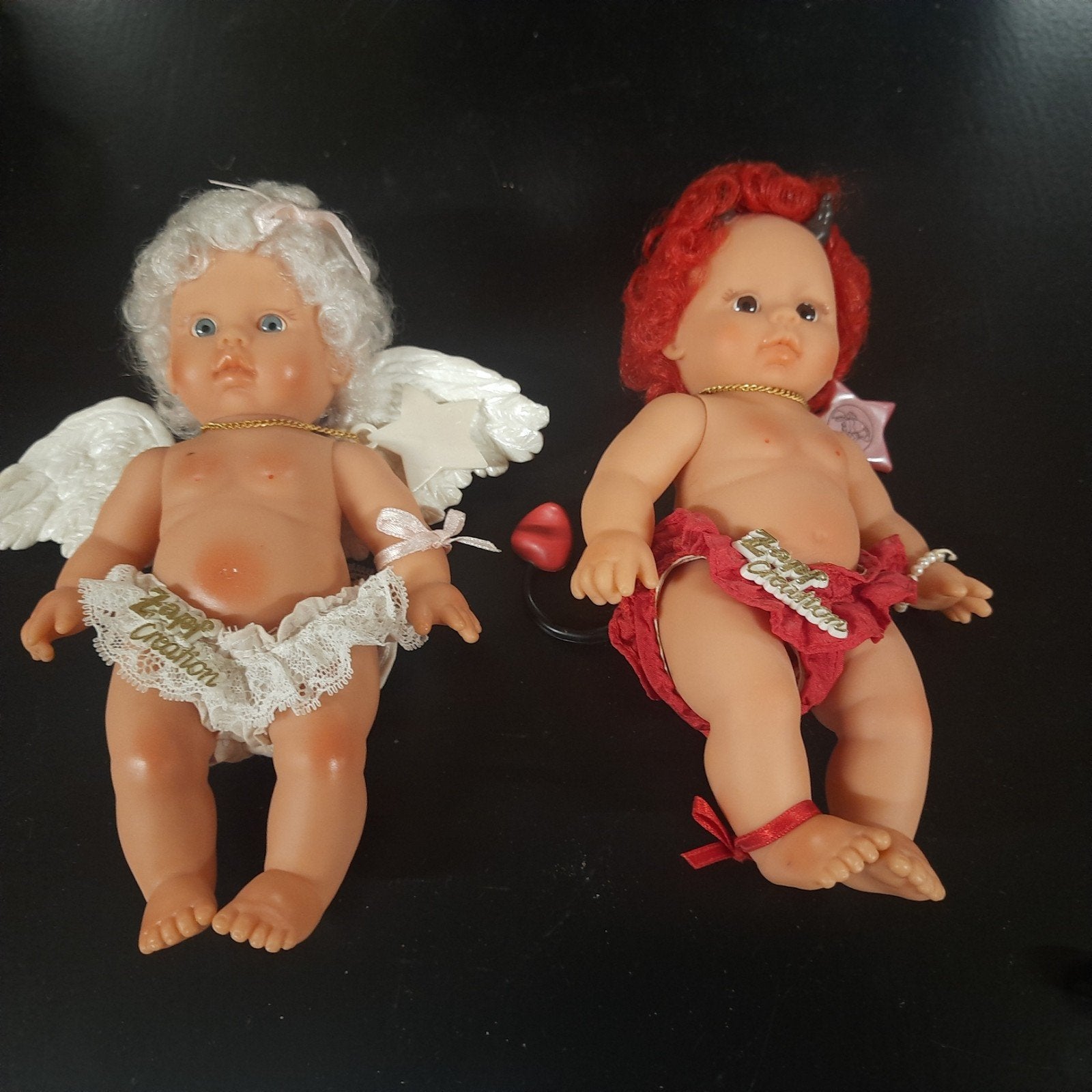 Zapp Creation Engeltje en Duiveltje Poppen Set, Ophalen of Verzenden, Gebruikt, Pop