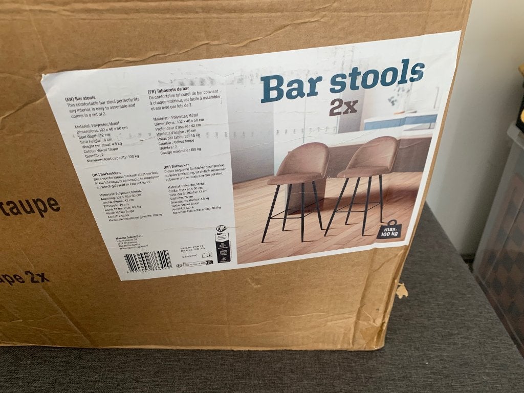Bar krukken, Ophalen, 60 tot 90 cm, Nieuw, Metaal