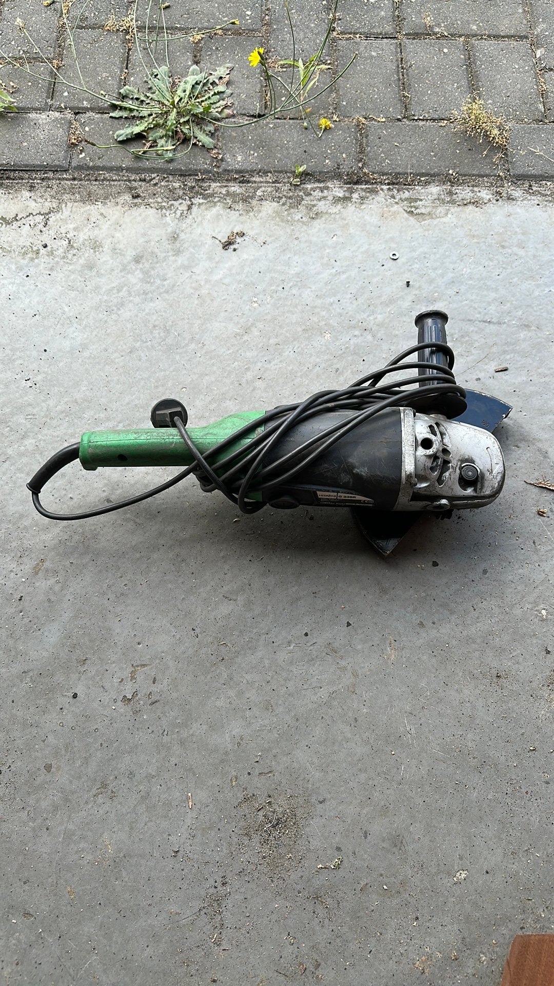 Hitachi slijptol 230 mm, Doe-het-zelf en Verbouw, Gereedschap | Slijpmachines, Ophalen of Verzenden, Gebruikt, 1000 watt of meer