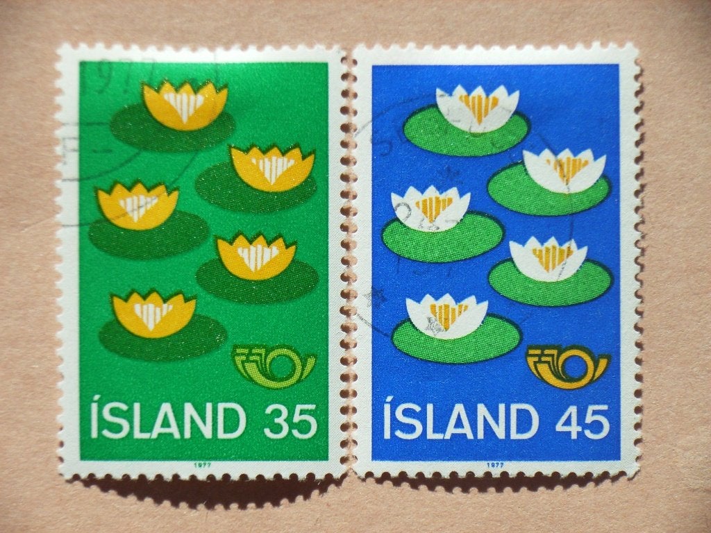 RO  IJsland 520-521, Ophalen, IJsland, Gestempeld