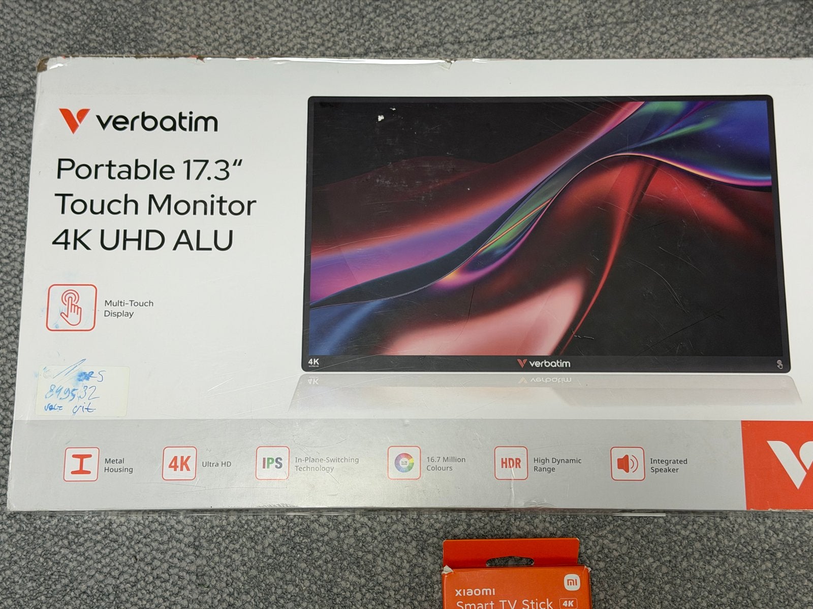 Verbatim 17.3" Portable Touch Monitor 4K UHD ALU, Computers en Software, Monitoren, Ophalen, IPS, Touchscreen, Nieuw