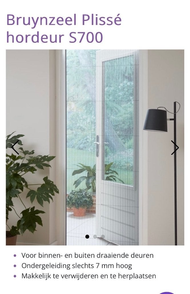 Bruynzeel Plissé hordeur S700 - Nieuw, Ophalen, 80 tot 100 cm, Hordeur, Minder dan 200 cm