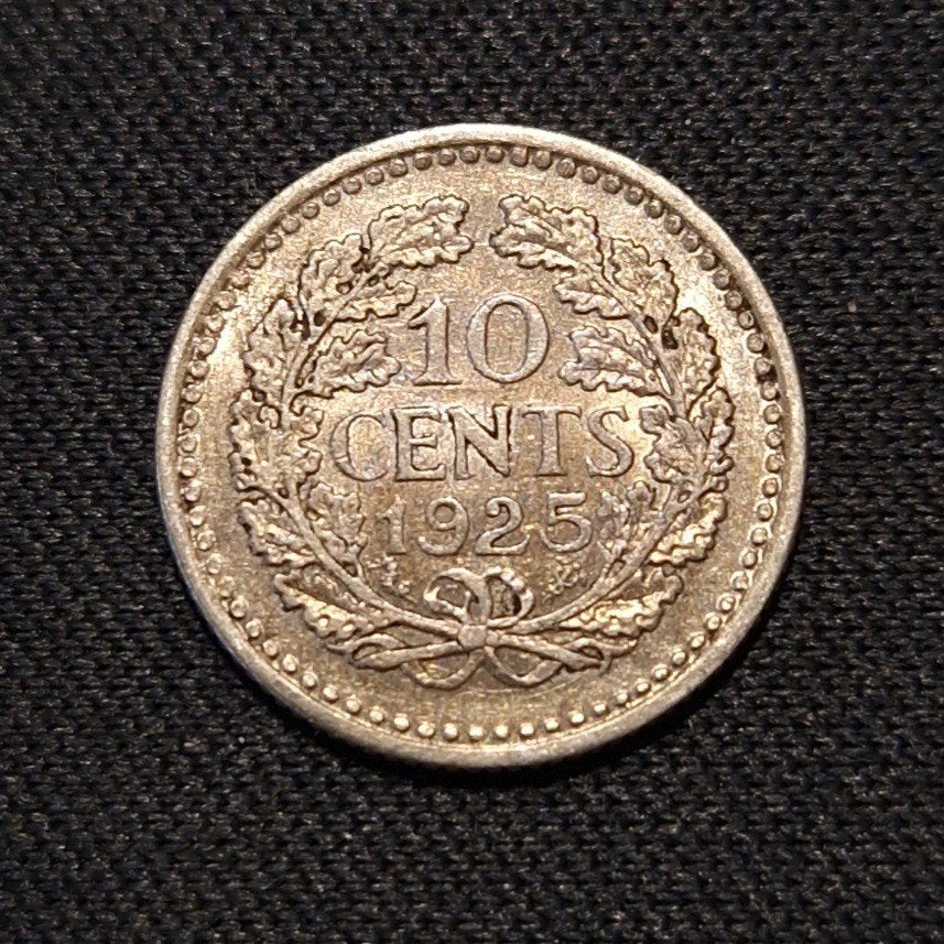 10 cent 1925, Verzenden, Zilver, 10 cent, Koningin Wilhelmina