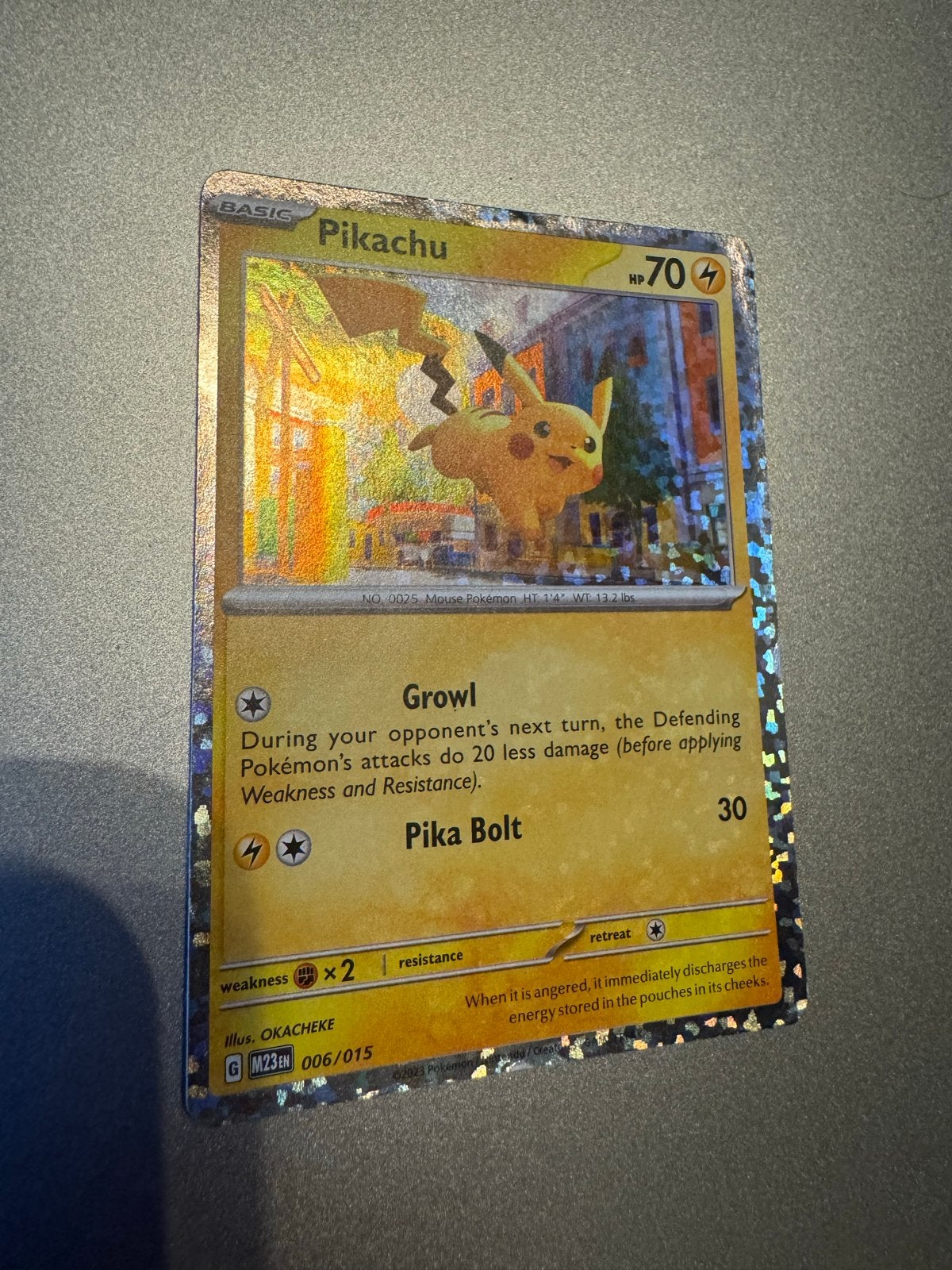 Pokémon Kaart - Pikachu Holo (006/015) McDonald's Promo 2023, Ophalen, Zo goed als nieuw, Losse kaart, Foil