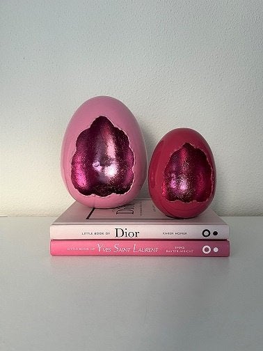 Diga Colmore Luxe windlicht Deco Egg emaille set-2 Nieuw!, Nieuw, Roze, Ophalen of Verzenden, Metaal