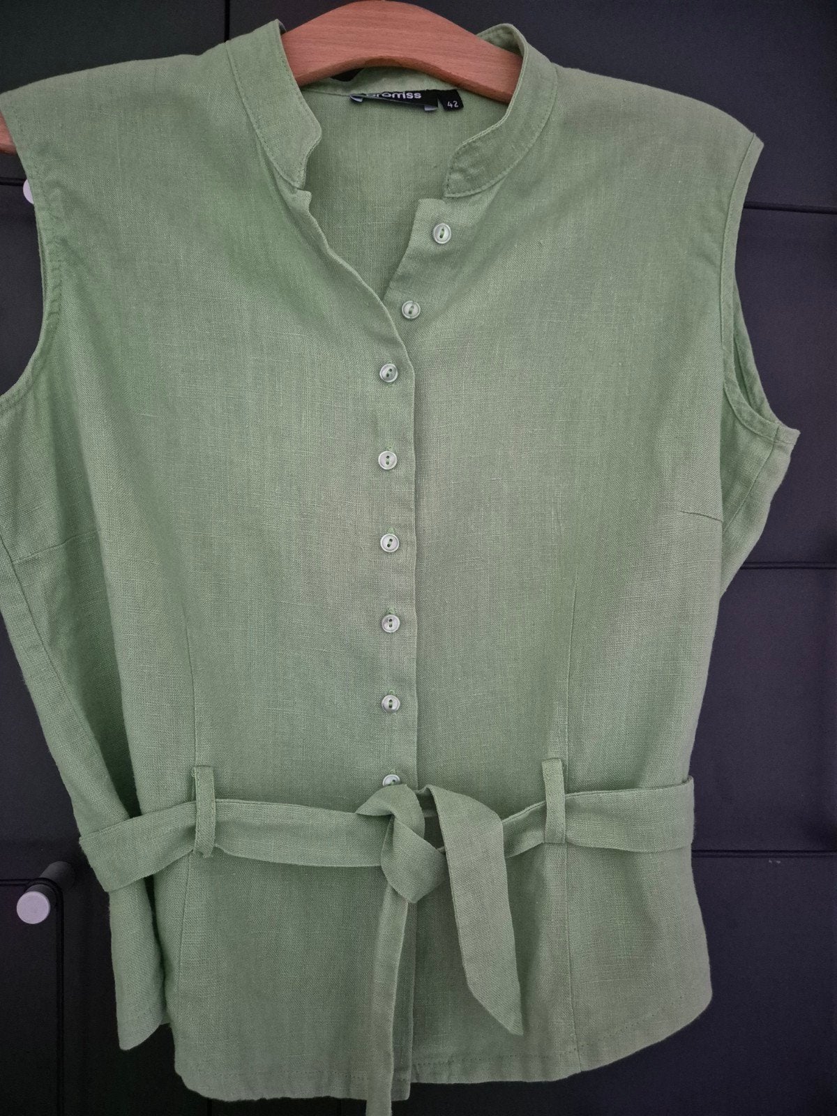 linnen Promiss blouse, helder groen maat 42, Kleding | Dames, Bodywarmers, Ophalen of Verzenden, Zo goed als nieuw, Maat 42/44 (L)