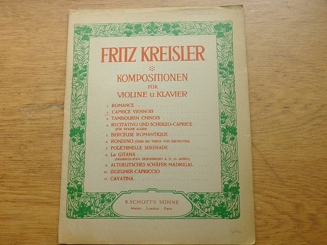 Fritz kreisler - caprice viennois - voor viool en piano, Ophalen of Verzenden, Artiest of Componist, Klassiek, Piano