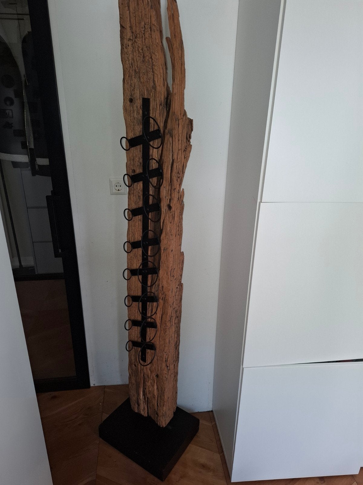 Stoer Industrieel Wijnrek (Oud Hout / Spoorbiels) - Nijhof A, Ophalen, Zo goed als nieuw, Hout, 5 tot 15 flessen