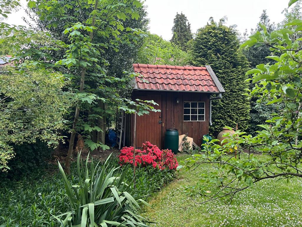 Houten tuinschuurtje, Ophalen, Zo goed als nieuw, Schuur
