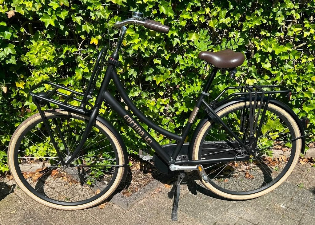 Cortina U4 Stadsfiets - U4 D50 NR3 - Jet Black Matt, Terugtraprem, Versnellingen, Zo goed als nieuw, 50 tot 53 cm