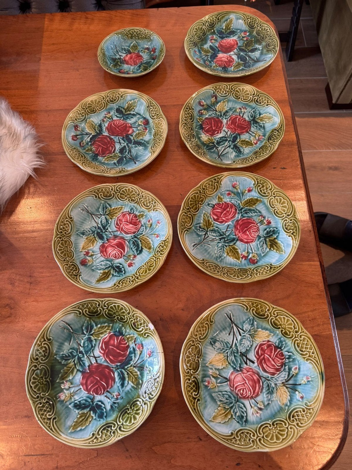 Wasmuel Majolica bord kom pink roses, Ophalen