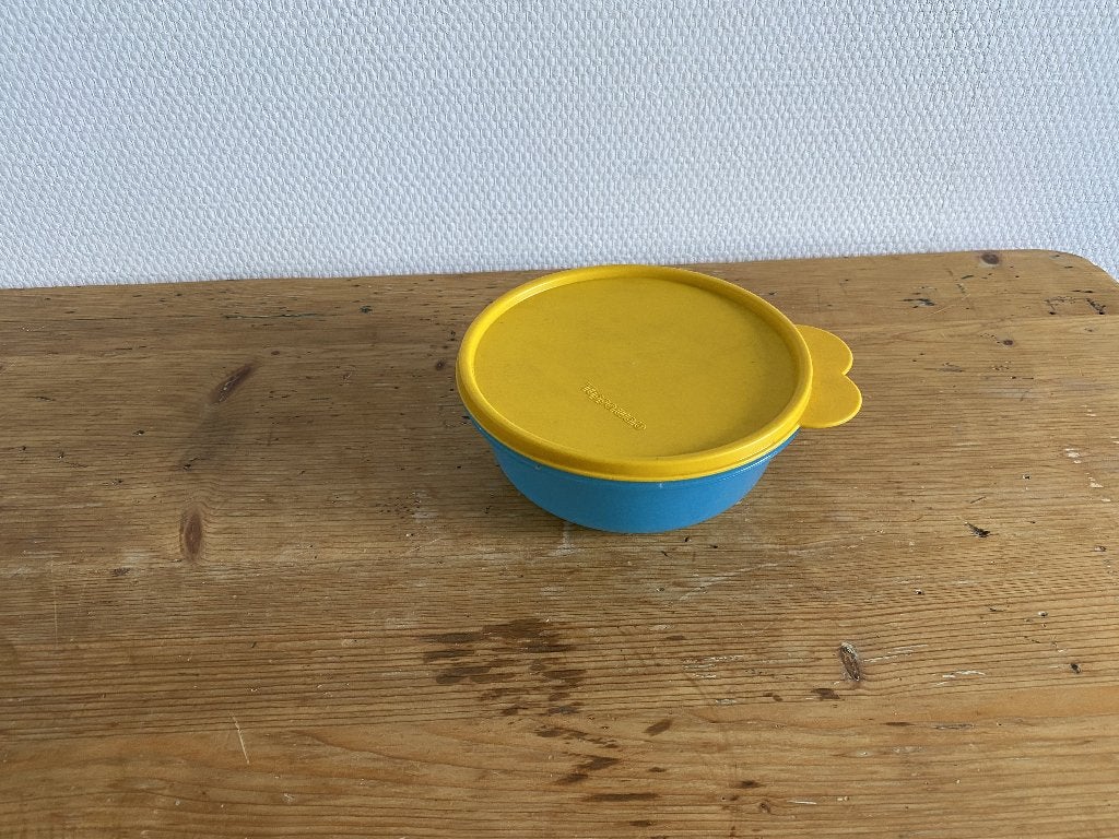 Tupperware Schaaltje ( blauw/geel,  600 ml ), Ophalen of Verzenden, Gebruikt, Blauw, Schaal