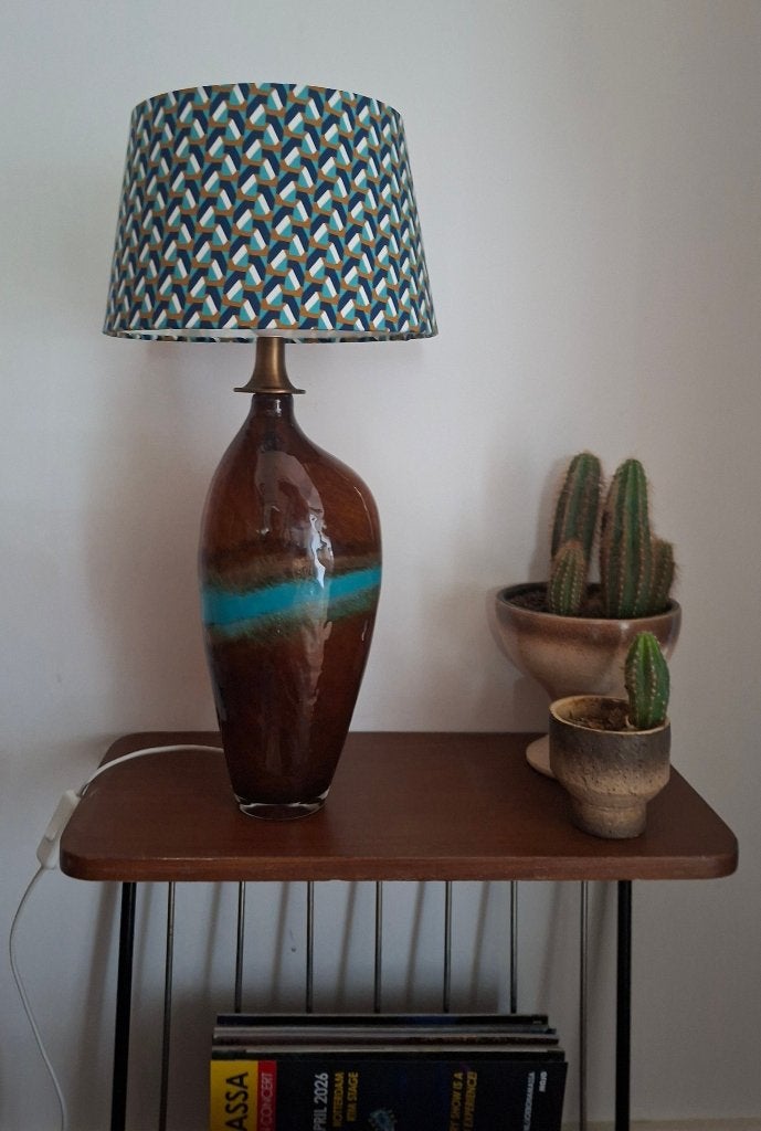 Unieke Murano handgeblazen vaas lamp Handgemaakt, Huis en Inrichting, Lampen | Tafellampen, 50 tot 75 cm, Glas, Ophalen of Verzenden