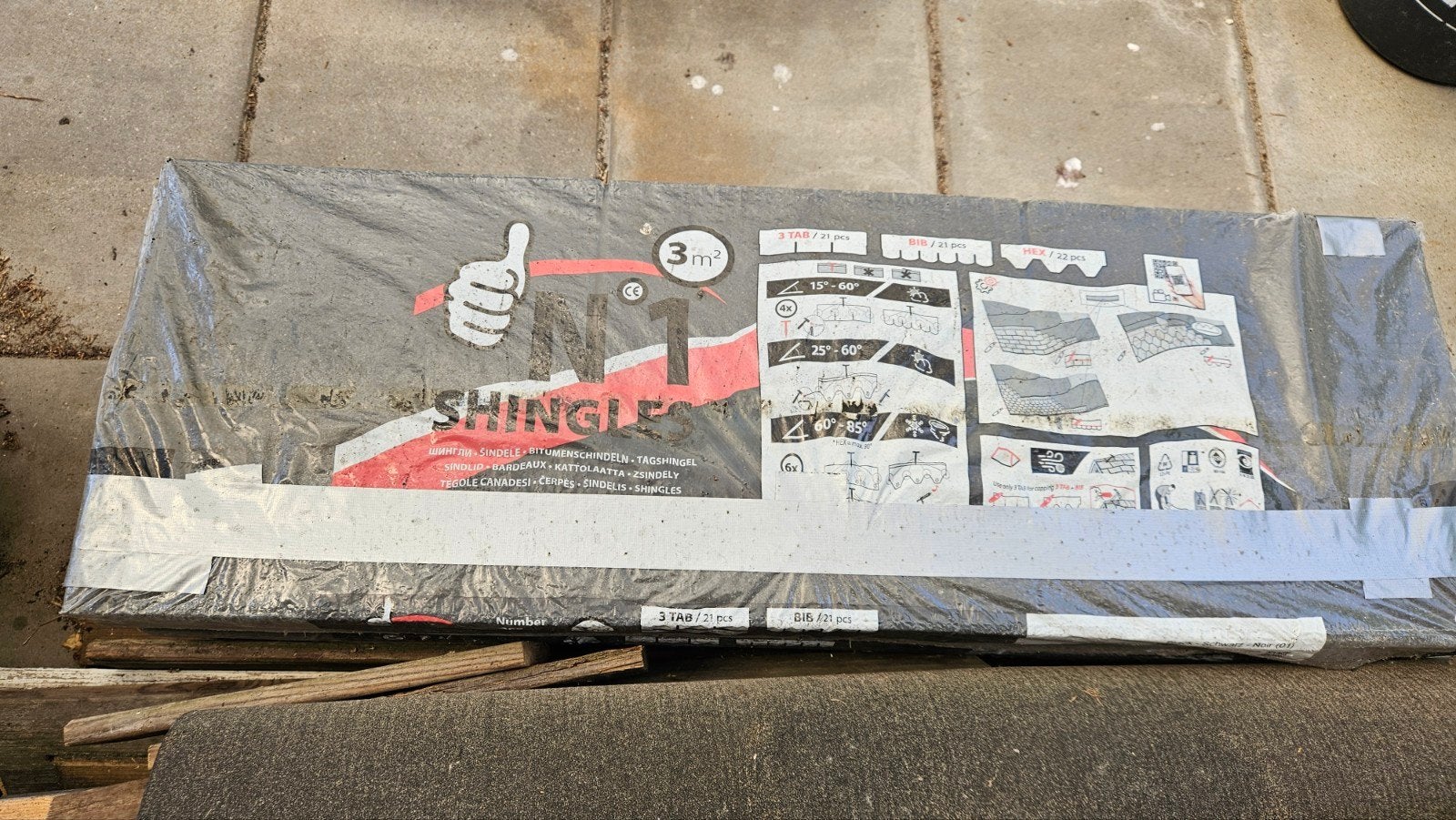 IKO Number One Dak shingles Zwart 17,5m², Ophalen, Overige materialen, Zwart, Nieuw